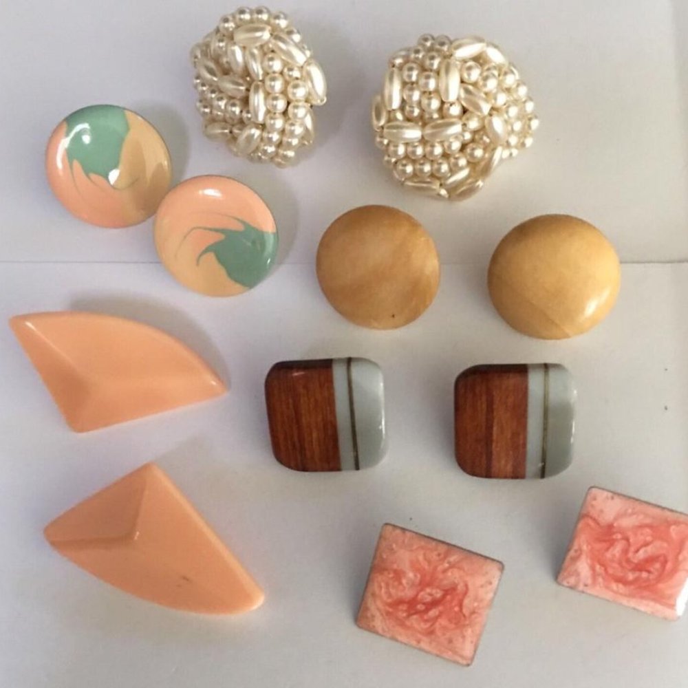 Lot Of 6 Women's Costume Earrings Pierced - Variety